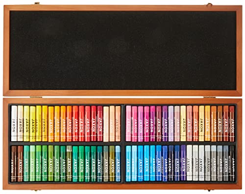 Honsell 47473 - Jaxon Ölpastellkreide, 72er Set im Holzkoffer, brillante, lichtechte Farben, ideal für Künstler, Hobbymaler, Kinder, Schule, Kunstunterricht, frei von Schadstoffen Honsell 47473 - Jaxon Ölpastellkreide, 72er Set im Holzkoffer, brillante, lichtechte Farben, ideal für Künstler, Hobbymaler, Kinder, Schule, Kunstunterricht, frei von Schadstoffen von Honsell