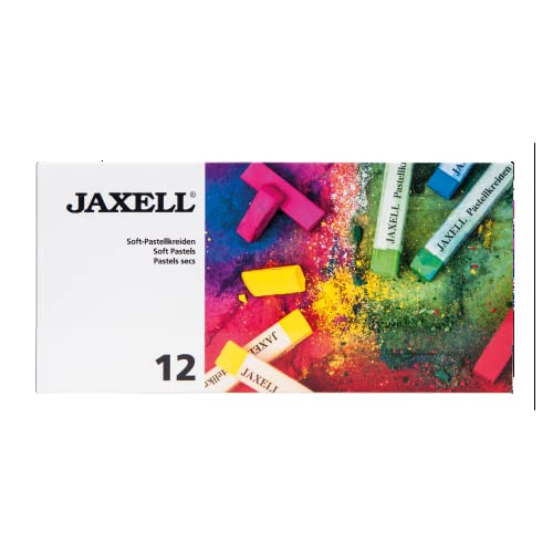 Honsell 47650 - Jaxell Pastellkreide, eckige Form, 12er Set, für flächiges und präzises Arbeiten, satte, lichtechte Farben, ideal für Künstler, Hobbymaler, Kinder, Schule, Kunstunterricht von Honsell