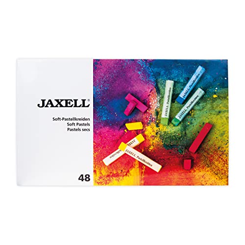 Honsell 47652 - Jaxell Pastellkreide, eckige Form, 48er Set, für flächiges und präzises Arbeiten, satte, lichtechte Farben, ideal für Künstler, Hobbymaler, Kinder, Schule, Kunstunterricht von Honsell