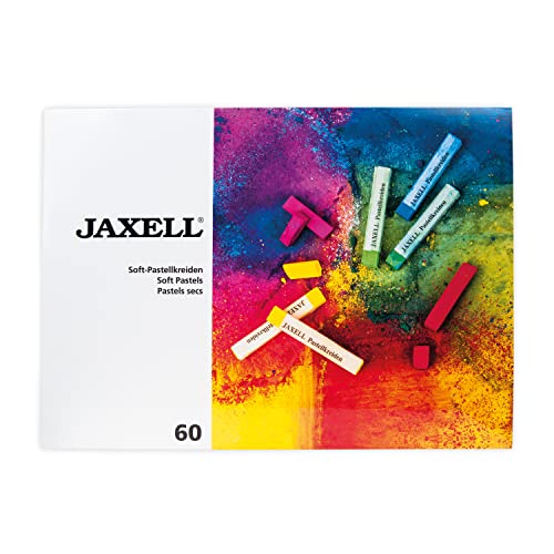 Honsell 47654 - Jaxell Pastellkreide, eckige Form, 60er Set, für flächiges und präzises Arbeiten, satte, lichtechte Farben, ideal für Künstler, Hobbymaler, Kinder, Schule, Kunstunterricht von Honsell