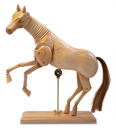 Honsell 63512 - Gliederpuppe Pferd, Modellpferd aus hellem Hartholz, 30 cm groß mit fein geschliffener und polierter Oberfläche von Honsell