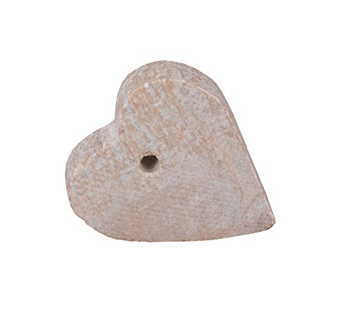 Honsell 79416 - Speckstein Rohling mit Loch, Herz-Anhänger in der Farbe Exotic, mit 4 mm Lochbohrung, ca. 4 x 4 x 1 cm groß, aus weichem Gestein, ideal auch für Kinder von Honsell
