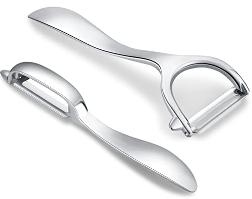 Set mit 2 Edelstahl-Gemüseschälern, Y-förmige und I-förmige Edelstahlschäler für Kartoffeln, alle Obst und Gemüse Set mit 2 Edelstahl-Gemüseschälern, Y-förmige und I-förmige Edelstahlschäler für Kartoffeln, alle Obst und Gemüse von Honsen