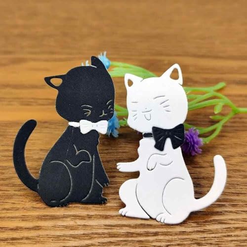 Honsik Metall-Stanzformen mit Tierkatzen, 2 Stück, Stanzschablonen für DIY, Scrapbooking, Fotoalbum, dekorative Prägung, Papier, Kartenherstellung von Honsik