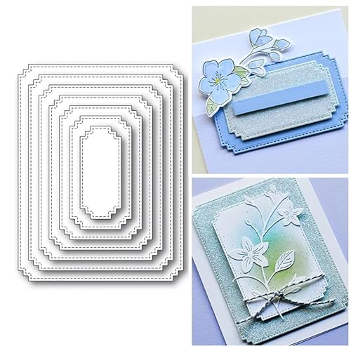 Honsik Rechteckige Metall-Stanzformen, 7-teiliges Set, rechteckig, Nesting-Rahmen, Etiketten, Hintergrund, Stanzschablonen für DIY, Scrapbooking, Album, dekorative Prägepapier-Stanzformen, Honsik Rechteckige Metall-Stanzformen, 7-teiliges Set, rechteckig, Nesting-Rahmen, Etiketten, Hintergrund, Stanzschablonen für DIY, Scrapbooking, Album, dekorative Prägepapier-Stanzformen, von Honsik