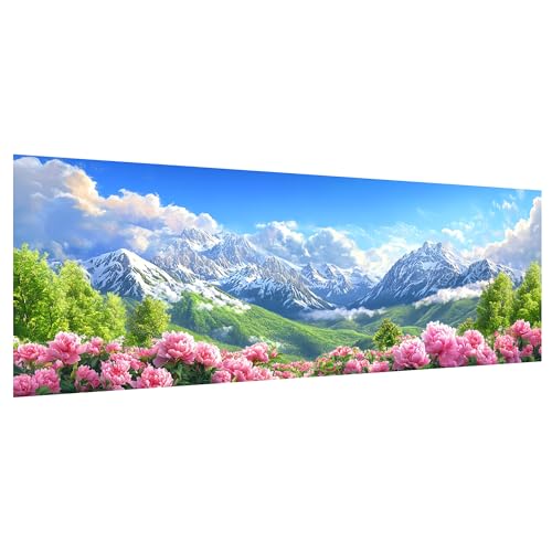 Hoobee 5D DIY Blume Diamond Painting Groß, Diamond Painting Bilder Berge, Diamant Painting Groß xxl Vollbohrer Stickerei Kreuzstich Kunst Handwerk für Zuhause Wanddekoration 30x80cm-6 von Hoobee