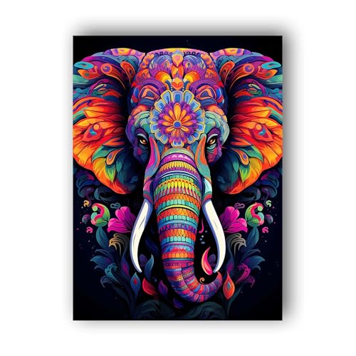 Hoobee 5D DIY Diamond Painting Elefant, Diamond Painting Bilder Tier, Diamond Painting Erwachsene, Vollbohrer Stickerei Kreuzstich Kunst Handwerk für Zuhause Wanddekoration 30x40cm-13 von Hoobee