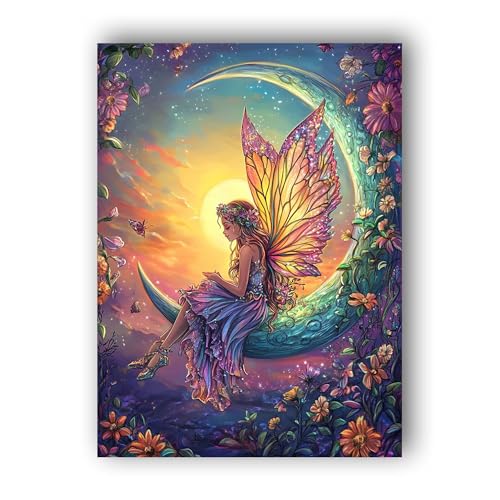 Hoobee 5D DIY Diamond Painting Fee, Diamond Painting Bilder Mond Blume, Vollbohrer Stickerei Kreuzstich Kunst Handwerk für Zuhause Wanddekoration 30x40cm-67 Hoobee 5D DIY Diamond Painting Fee, Diamond Painting Bilder Mond Blume, Vollbohrer Stickerei Kreuzstich Kunst Handwerk für Zuhause Wanddekoration 30x40cm-67 von Hoobee