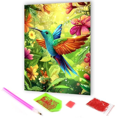 Hoobee 5D DIY Diamond Painting Kolibri, Vogel Tier, Erwachsene, Vollbohrer Stickerei Kreuzstich Kunst Handwerk für Zuhause Wanddekoration 30x40cm Hoobee 5D DIY Diamond Painting Kolibri, Vogel Tier, Erwachsene, Vollbohrer Stickerei Kreuzstich Kunst Handwerk für Zuhause Wanddekoration 30x40cm von Hoobee