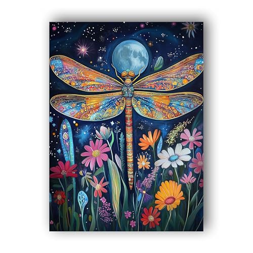 Hoobee 5D DIY Diamond Painting Libelle, Diamond Painting Bilder Tier, Vollbohrer Stickerei Kreuzstich Kunst Handwerk für Zuhause Wanddekoration 30x40cm-64 von Hoobee