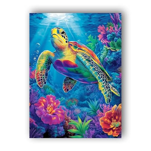 Hoobee 5D DIY Diamond Painting Meeresschildkröten, Diamond Painting Bilder Tier, Vollbohrer Stickerei Kreuzstich Kunst Handwerk für Zuhause Wanddekoration 30x40cm-73 von Hoobee