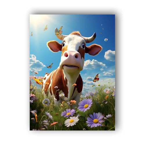 Hoobee 5D DIY Diamond Painting Ochse, Diamond Painting Bilder Tier, Diamond Painting Erwachsene, Vollbohrer Stickerei Kreuzstich Kunst Handwerk für Zuhause Wanddekoration 30x40cm-15 von Hoobee