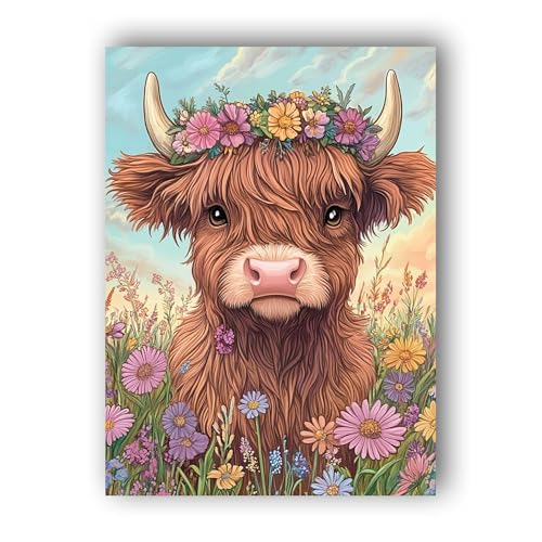 Hoobee 5D DIY Diamond Painting Ochse, Diamond Painting Bilder Tier, Vollbohrer Stickerei Kreuzstich Kunst Handwerk für Zuhause Wanddekoration 30x40cm-76 von Hoobee