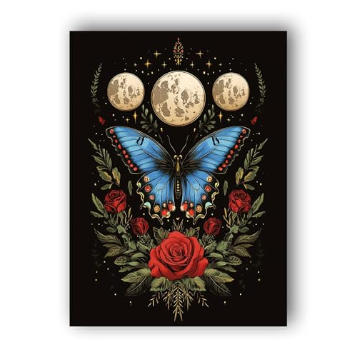 Hoobee 5D DIY Diamond Painting Rose, Diamond Painting Bilder Schmetterling, Vollbohrer Stickerei Kreuzstich Kunst Handwerk für Zuhause Wanddekoration 30x40cm-85 von Hoobee