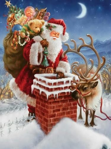 Hoobee 5D DIY Diamond Painting Weihnachten, Diamond Painting Bilder Weihnachtsmann, Vollbohrer Stickerei Kreuzstich Kunst Handwerk für Zuhause Wanddekoration 30x40cm Hoobee 5D DIY Diamond Painting Weihnachten, Diamond Painting Bilder Weihnachtsmann, Vollbohrer Stickerei Kreuzstich Kunst Handwerk für Zuhause Wanddekoration 30x40cm von Hoobee
