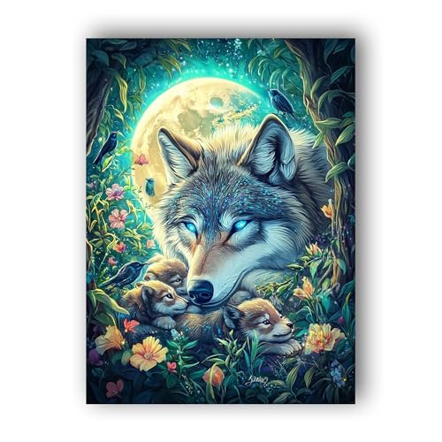 Hoobee 5D DIY Diamond Painting Wolf, Diamond Painting Bilder Tier, Vollbohrer Stickerei Kreuzstich Kunst Handwerk für Zuhause Wanddekoration 30x40cm-78 Hoobee 5D DIY Diamond Painting Wolf, Diamond Painting Bilder Tier, Vollbohrer Stickerei Kreuzstich Kunst Handwerk für Zuhause Wanddekoration 30x40cm-78 von Hoobee