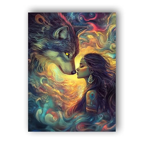 Hoobee 5D DIY Diamond Painting Wolf, Diamond Painting Bilder Tier, Vollbohrer Stickerei Kreuzstich Kunst Handwerk für Zuhause Wanddekoration 30x40cm-79 Hoobee 5D DIY Diamond Painting Wolf, Diamond Painting Bilder Tier, Vollbohrer Stickerei Kreuzstich Kunst Handwerk für Zuhause Wanddekoration 30x40cm-79 von Hoobee