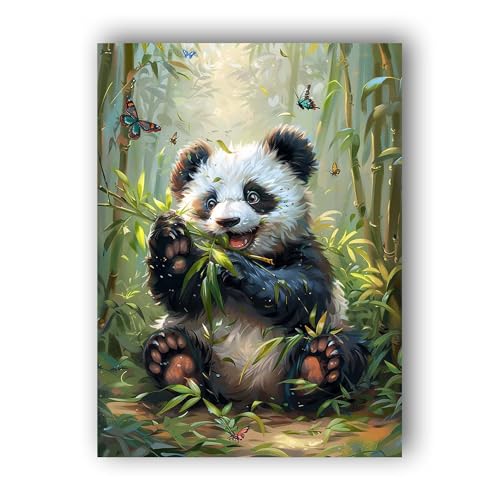 Hoobee 5D DIY Panda Diamond Painting,Vollbohrer Stickerei Kreuzstich Kunst Handwerk für Zuhause Wanddekoration 40x50cm-K649 Hoobee 5D DIY Panda Diamond Painting,Vollbohrer Stickerei Kreuzstich Kunst Handwerk für Zuhause Wanddekoration 40x50cm-K649 von Hoobee