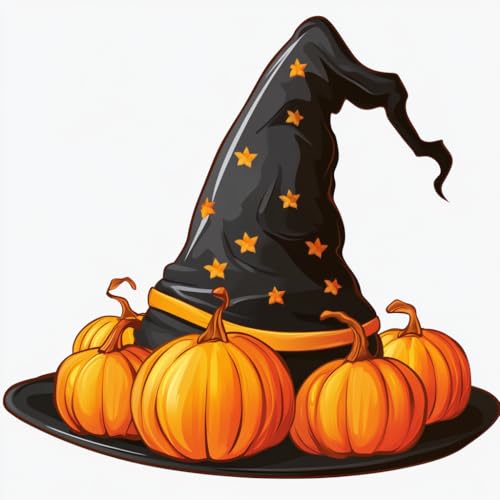 Hoobee Kürbis Diamond Painting Anhänger, Halloween Diamond Painting Fensterbilder, 5D Diamant Painting mit Kette, Wandbehang Kits-Für Zuhause Wanddekoration Und Eingang Dekoration(Kürbis) von Hoobee