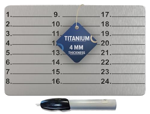 Hooe England Titanplatte, 4 mm, Samensprüche, dick, lasergraviert, mit manuellem Stift von Hooe England
