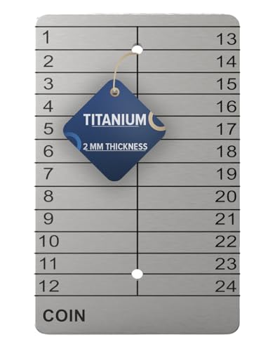 Hooe Titanium Lazer Gravierte Crypto Seed Phrase Storage - Cold Wallet Crypto for Secure Crypto Seed Phrase - Crypto Steel Wallet & Titanium Seed Storage Plate - Bitcoin Seed Storage von Hooe England
