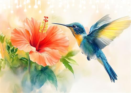 Diamond Painting Kinder Blume, Diamant Painting Bilder Kolibri DIY Runden Steine Diamant Kunst Malerei Kits, 5D Mosaikherstellung Bastelset Erwachsene für Aesthetic Room Decor Geschenke 50x70 cm X4-41 Diamond Painting Kinder Blume, Diamant Painting Bilder Kolibri DIY Runden Steine Diamant Kunst Malerei Kits, 5D Mosaikherstellung Bastelset Erwachsene für Aesthetic Room Decor Geschenke 50x70 cm X4-41 von Hooixaag