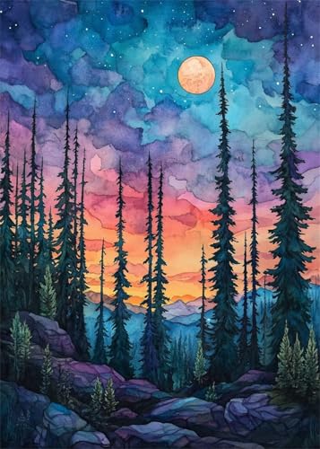 Diamond Painting Kinder Mond, Diamant Painting Bilder Baum DIY Runden Steine Diamant Kunst Malerei Kits, 5D Mosaikherstellung Bastelset Erwachsene für Aesthetic Room Decor Geschenke 80x100 cm X4-953 Diamond Painting Kinder Mond, Diamant Painting Bilder Baum DIY Runden Steine Diamant Kunst Malerei Kits, 5D Mosaikherstellung Bastelset Erwachsene für Aesthetic Room Decor Geschenke 80x100 cm X4-953 von Hooixaag