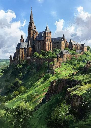 Diamond Painting Kinder Schloss, Diamant Painting Bilder Landschaft DIY Runden Steine Diamant Kunst Malerei Kits, 5D Mosaikherstellung Bastelset Erwachsene für Aesthetic Room Decor 80x100 cm X4-989 Diamond Painting Kinder Schloss, Diamant Painting Bilder Landschaft DIY Runden Steine Diamant Kunst Malerei Kits, 5D Mosaikherstellung Bastelset Erwachsene für Aesthetic Room Decor 80x100 cm X4-989 von Hooixaag