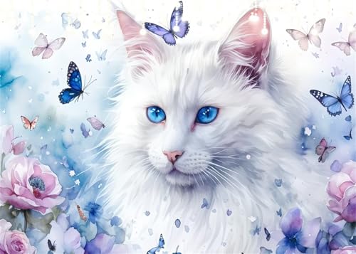 Diamond Painting Kinder Schmetterling, Diamant Painting Bilder Katze DIY Runden Steine Diamant Kunst Malerei Kits, 5D Mosaikherstellung Bastelset Erwachsene für Aesthetic Room Decor 80x100 cm X4-9 Diamond Painting Kinder Schmetterling, Diamant Painting Bilder Katze DIY Runden Steine Diamant Kunst Malerei Kits, 5D Mosaikherstellung Bastelset Erwachsene für Aesthetic Room Decor 80x100 cm X4-9 von Hooixaag