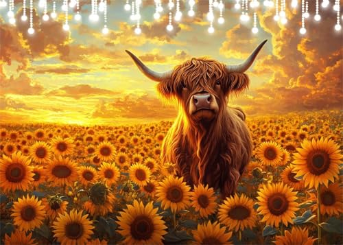 Diamond Painting Kinder Sonnenuntergang, Diamant Painting Bilder Hochlandrind DIY Runden Steine Diamant Kunst Malerei Kits, 5D Mosaik Bastelset Erwachsene für Aesthetic Room Decor 30x40 cm X4-65 Diamond Painting Kinder Sonnenuntergang, Diamant Painting Bilder Hochlandrind DIY Runden Steine Diamant Kunst Malerei Kits, 5D Mosaik Bastelset Erwachsene für Aesthetic Room Decor 30x40 cm X4-65 von Hooixaag