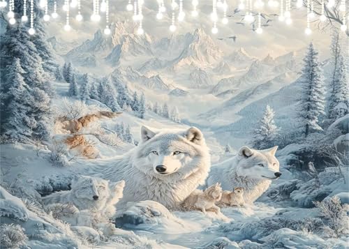Diamond Painting Kinder Winter, Diamant Painting Bilder Wolf DIY Eckige Steine Diamant Kunst Malerei Kits, 5D Mosaikherstellung Bastelset Erwachsene für Aesthetic Room Decor Geschenke 60x80 cm X4-83 Diamond Painting Kinder Winter, Diamant Painting Bilder Wolf DIY Eckige Steine Diamant Kunst Malerei Kits, 5D Mosaikherstellung Bastelset Erwachsene für Aesthetic Room Decor Geschenke 60x80 cm X4-83 von Hooixaag