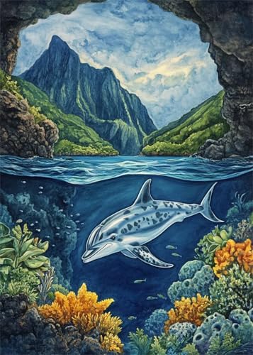Diamond Painting Set Erwachsene Delphin Diamant Painting Bilder Höhle DIY Runden Vollbohrer Diamant Malerei Stickerei Kreuzstich, 5D Mosaik Basteln Mädchen Geschenke Room Decor 80x100 cm X4-1030 Diamond Painting Set Erwachsene Delphin Diamant Painting Bilder Höhle DIY Runden Vollbohrer Diamant Malerei Stickerei Kreuzstich, 5D Mosaik Basteln Mädchen Geschenke Room Decor 80x100 cm X4-1030 von Hooixaag