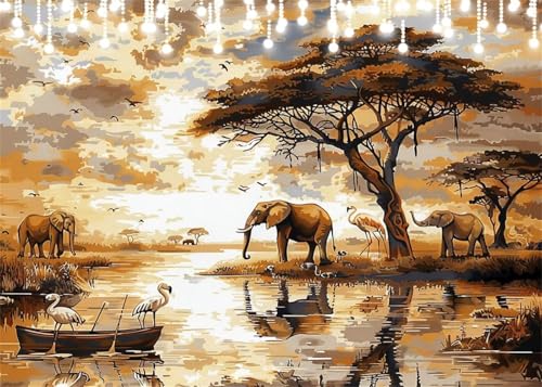 Diamond Painting Set Erwachsene Landschaft Diamant Painting Bilder Elefant DIY Eckige Vollbohrer Diamant Malerei Stickerei Kreuzstich, 5D Mosaik Basteln Mädchen Geschenke Room Decor 80x100 cm X4-20 Diamond Painting Set Erwachsene Landschaft Diamant Painting Bilder Elefant DIY Eckige Vollbohrer Diamant Malerei Stickerei Kreuzstich, 5D Mosaik Basteln Mädchen Geschenke Room Decor 80x100 cm X4-20 von Hooixaag