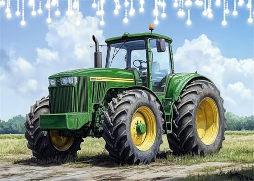 Diamond Painting Set Erwachsene Traktor Diamant Painting Bilder Bauernhof DIY Runden Vollbohrer Diamant Malerei Stickerei Kreuzstich, 5D Mosaik Basteln Mädchen Geschenke Room Decor 60x80 cm X4-62 von Hooixaag