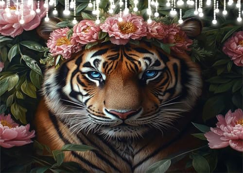 Diamond Painting Set für Erwachsene Blume Diamant Painting Bilder Tiger DIY Runden Vollbohrer Diamant Malerei Stickerei Kreuzstich, 5D Mosaik Basteln Mädchen Geschenke für Room Decor 30x40 cm X4-86 Diamond Painting Set für Erwachsene Blume Diamant Painting Bilder Tiger DIY Runden Vollbohrer Diamant Malerei Stickerei Kreuzstich, 5D Mosaik Basteln Mädchen Geschenke für Room Decor 30x40 cm X4-86 von Hooixaag