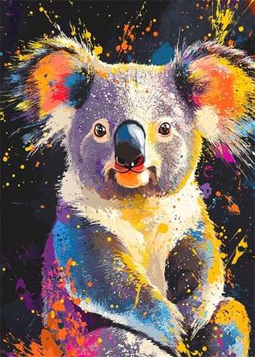 Diamond Painting Set für Erwachsene Bunt Diamant Painting Bilder Koala DIY Runden Vollbohrer Diamant Malerei Stickerei Kreuzstich, 5D Mosaik Basteln Mädchen Geschenke für Room Decor 80x100 cm X4-946 Diamond Painting Set für Erwachsene Bunt Diamant Painting Bilder Koala DIY Runden Vollbohrer Diamant Malerei Stickerei Kreuzstich, 5D Mosaik Basteln Mädchen Geschenke für Room Decor 80x100 cm X4-946 von Hooixaag