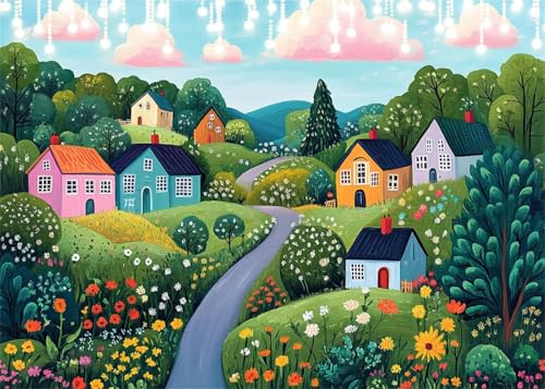 Diamond Painting Set für Erwachsene Karikatur Diamant Painting Bilder Landschaft DIY Eckige Vollbohrer Diamant Malerei Stickerei Kreuzstich, 5D Mosaik Basteln Geschenke für Room Decor 60x80 cm X4-92 von Hooixaag