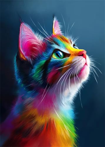 Diamond Painting Set für Erwachsene Katze Diamant Painting Bilder Farbe DIY Runden Vollbohrer Diamant Malerei Stickerei Kreuzstich, 5D Mosaik Basteln Mädchen Geschenke für Room Decor 80x100 cm X4-826 Diamond Painting Set für Erwachsene Katze Diamant Painting Bilder Farbe DIY Runden Vollbohrer Diamant Malerei Stickerei Kreuzstich, 5D Mosaik Basteln Mädchen Geschenke für Room Decor 80x100 cm X4-826 von Hooixaag
