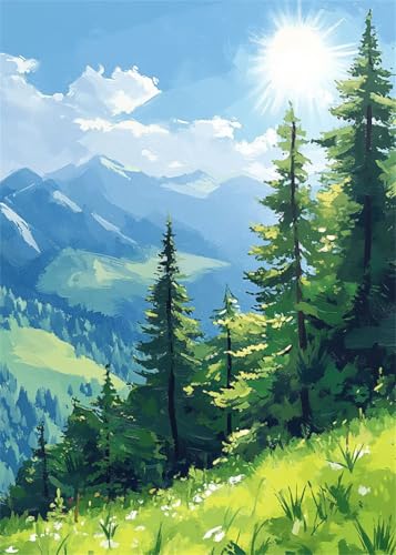 Diamond Painting Set für Erwachsene Landschaft Diamant Painting Bilder Gebirge DIY Runden Vollbohrer Diamant Malerei Stickerei Kreuzstich, 5D Mosaik Basteln Geschenke für Room Decor 80x100 cm X4-906 Diamond Painting Set für Erwachsene Landschaft Diamant Painting Bilder Gebirge DIY Runden Vollbohrer Diamant Malerei Stickerei Kreuzstich, 5D Mosaik Basteln Geschenke für Room Decor 80x100 cm X4-906 von Hooixaag