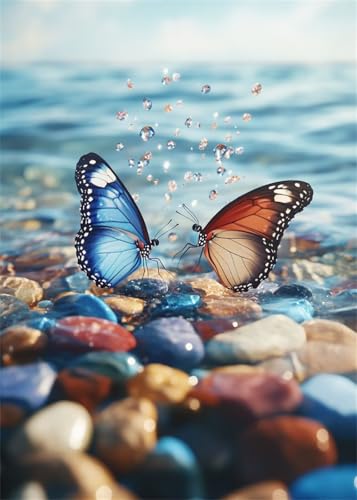 Diamond Painting Set für Erwachsene Schmetterling Diamant Painting Bilder Stein DIY Runden Vollbohrer Diamant Malerei Stickerei Kreuzstich, 5D Mosaik Basteln Geschenke für Room Decor 80x100 cm X4-862 von Hooixaag