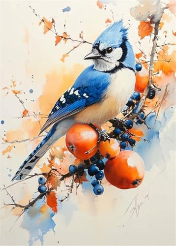Diamond Painting Set für Erwachsene Tier Diamant Painting Bilder Vogel DIY Runden Vollbohrer Diamant Malerei Stickerei Kreuzstich, 5D Mosaik Basteln Mädchen Geschenke für Room Decor 80x100 cm X4-934 von Hooixaag