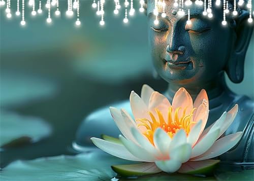 Diamond Painting Set für Erwachsene Zen Diamant Painting Bilder Lotus DIY Runden Vollbohrer Diamant Malerei Stickerei Kreuzstich, 5D Mosaik Basteln Mädchen Geschenke für Room Decor 40x50 cm X4-22 von Hooixaag
