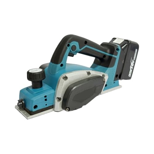 Hookurity Handhobel schnurlose Holzhobelmaschine 82 mm kabelloser elektrischer Handhobel, 15.000 U/min, wiederaufladbares elektrisches Holzschneidewerkzeug for Heimwerkermöbel, for 18-V-Akkus von Hookurity