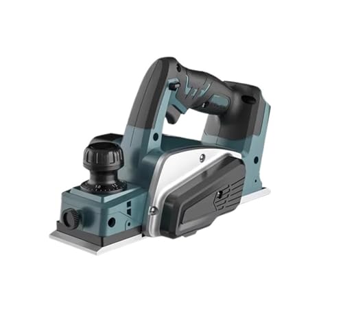 Hookurity Handhobel schnurlose Holzhobelmaschine Handhobel, schnurlose Holzhobelmaschine, 82 mm, 15000 U/min, Tischler-DIY-Elektrowerkzeug-Kit, 18-V-Akkus von Hookurity