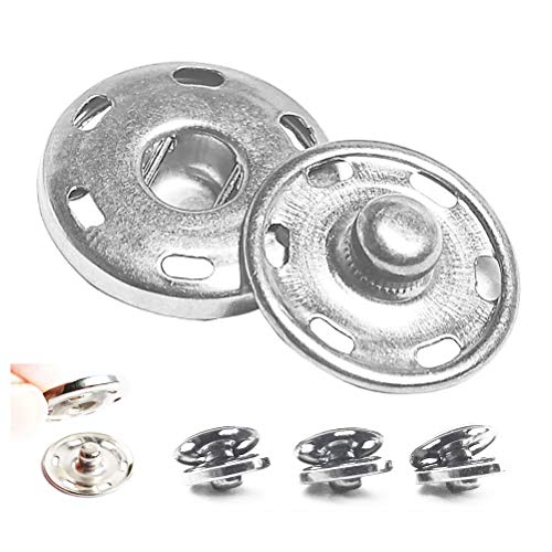 Hoomtry 50 Sets Metallknöpfe, Druckknöpfe zum Annähen, 19 mm, Silber Hoomtry 50 Sets Metallknöpfe, Druckknöpfe zum Annähen, 19 mm, Silber von Hoomtry