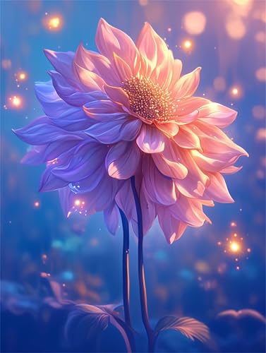 Fantasie-Blume Malen Nach Zahlen Erwachsene, DIY Glühwürmchen Handgemalt Ölgemälde Leinwand Set mit Pinseln und Acrylfarben, malen nach zahlen erwachsene set für Home Deko 60x75cm(ohne Rahmen) von Hoonjiin