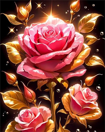 Hoonjiin Malen Nach Zahlen Erwachsene mit Rahmen Rosa Rose, Paint by Numbers Adult DIY Ölgemälde Set, Blume Acrylfarbe malen nach zahlen Leinwand set für Heimdekoration 24x36inch Hoonjiin Malen Nach Zahlen Erwachsene mit Rahmen Rosa Rose, Paint by Numbers Adult DIY Ölgemälde Set, Blume Acrylfarbe malen nach zahlen Leinwand set für Heimdekoration 24x36inch von Hoonjiin
