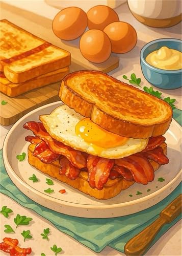 Hoonjiin Malen Nach Zahlen Erwachsene mit Rahmen Sandwich-Ei, Paint by Numbers Adult DIY Ölgemälde Set, Essen Acrylfarbe malen nach zahlen Leinwand set für Heimdekoration 22x28inch Hoonjiin Malen Nach Zahlen Erwachsene mit Rahmen Sandwich-Ei, Paint by Numbers Adult DIY Ölgemälde Set, Essen Acrylfarbe malen nach zahlen Leinwand set für Heimdekoration 22x28inch von Hoonjiin