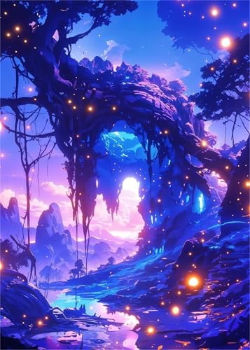 Hoonjiin Malen Nach Zahlen Erwachsene ohne Rahmen Fantasiewelt, Paint by Numbers Adult DIY Ölgemälde Set, Fluss Acrylfarbe malen nach zahlen Leinwand set für Heimdekoration 24x36inch Hoonjiin Malen Nach Zahlen Erwachsene ohne Rahmen Fantasiewelt, Paint by Numbers Adult DIY Ölgemälde Set, Fluss Acrylfarbe malen nach zahlen Leinwand set für Heimdekoration 24x36inch von Hoonjiin