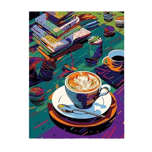 Hoonjiin Malen Nach Zahlen Erwachsene ohne Rahmen Kaffeelöffel, Paint by Numbers Adult DIY Ölgemälde Set, Bücher Acrylfarbe malen nach zahlen Leinwand set für Heimdekoration 8x12inch Hoonjiin Malen Nach Zahlen Erwachsene ohne Rahmen Kaffeelöffel, Paint by Numbers Adult DIY Ölgemälde Set, Bücher Acrylfarbe malen nach zahlen Leinwand set für Heimdekoration 8x12inch von Hoonjiin